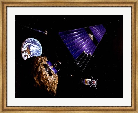 Framed asteroid Mining Mission Print