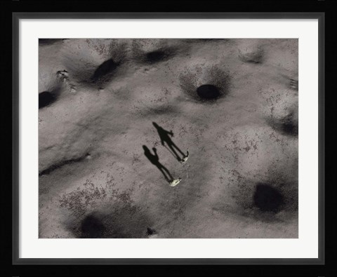 Framed Humans exploring the Surface of an Asteroid Print