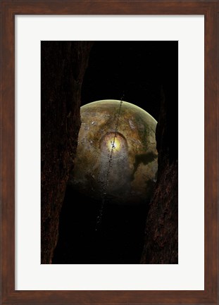 Framed Debris around an Extraterrestrial Planet hit by an Asteroid Print