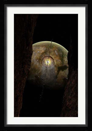 Framed Debris around an Extraterrestrial Planet hit by an Asteroid Print