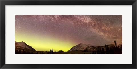 Framed Aurora borealis, Comet Panstarrs and Milky Way Print