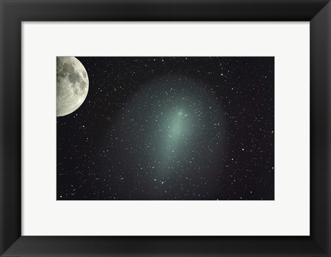 Framed Size of Comet Holmes in comparison with the Moon Print