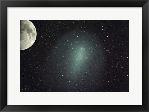 Framed Size of Comet Holmes in comparison with the Moon Print