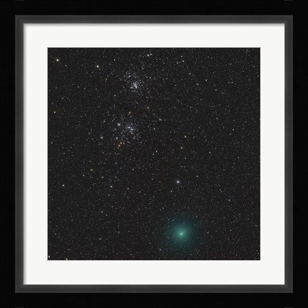 Framed Comet Hartley 2 and the Double Cluster Print