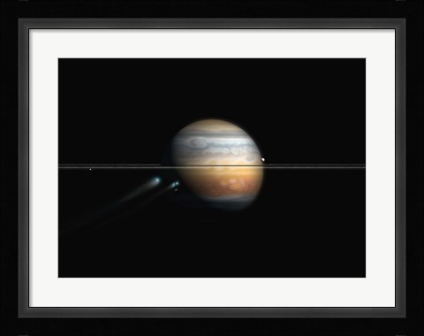 Framed Break up of a comet from Gravitational Forces Print