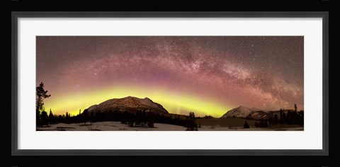 Framed Comet Panstarrs and Milky Way over Yukon, Canada Print