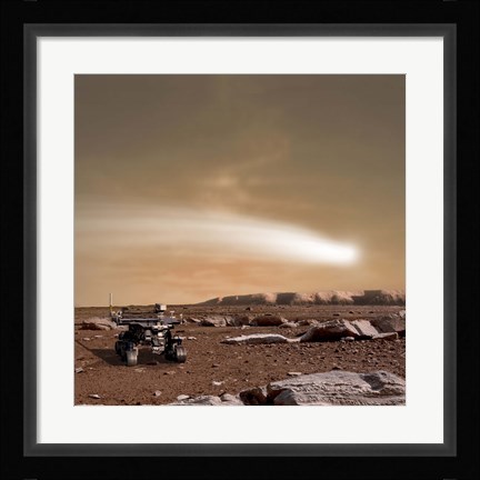 Framed Close pass of Comet C/2013 A1 over Mars Print