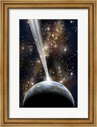 Framed Planet on Collision with a Comet Print