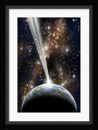 Framed Planet on Collision with a Comet Print