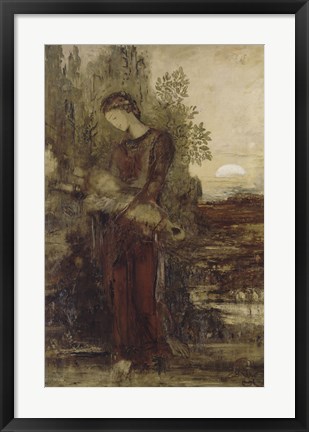 Framed Young Thracian Girl Holding The Head Of Orpheus Print