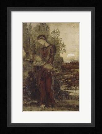 Framed Young Thracian Girl Holding The Head Of Orpheus Print