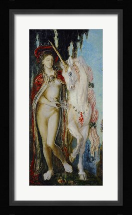 Framed Unicorn, 1885 Print