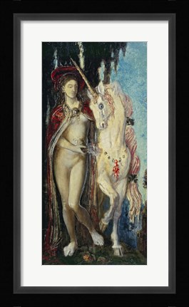 Framed Unicorn, 1885 Print