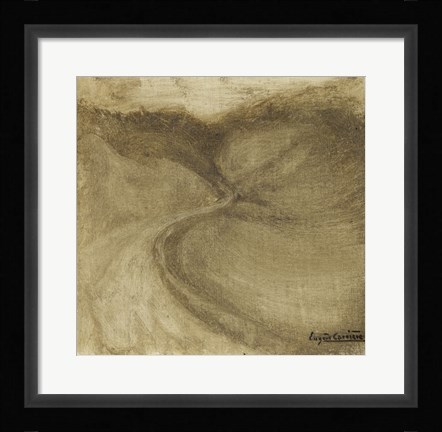 Framed Landscape With Winding Road Print