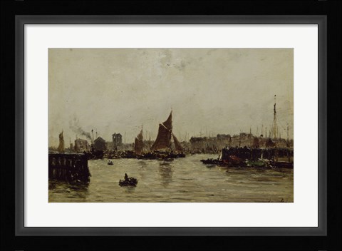 Framed View Of A Port Print