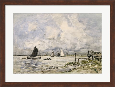 Framed Pier On The Scheldt, 1866 Print