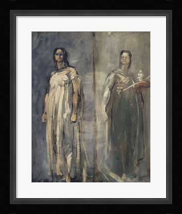 Framed Two Studies Of A Young Woman From Trastevere, Rome, 1858 Print