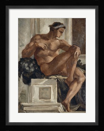 Framed Ignudo, After Michelangelo, 1858-1860 Print