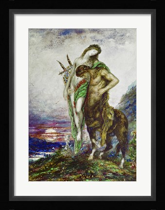 Framed Dead Poet Carried By a Centaur, 1870 Print