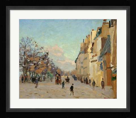 Framed Quai De La Gare, Snow, 1880 Print