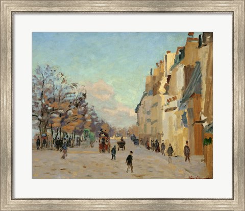 Framed Quai De La Gare, Snow, 1880 Print