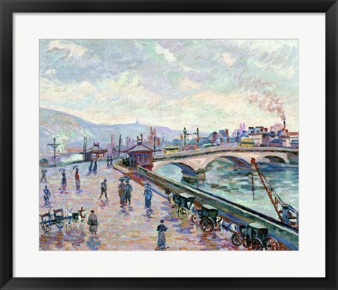 Framed Seine-River At Rouen Print