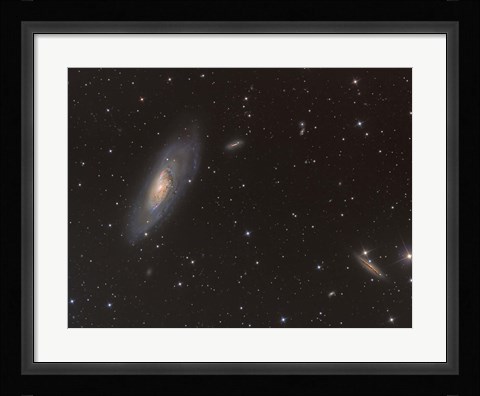 Framed Messier 106 spiral galaxy in the Constellation Canes Venatici Print
