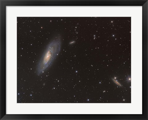 Framed Messier 106 spiral galaxy in the Constellation Canes Venatici Print