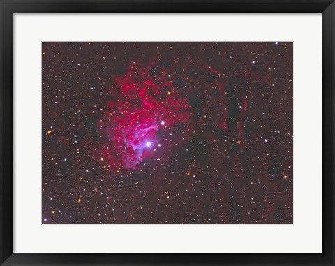 Framed IC 405, The Flaming Star Nebula in the Constellation Auriga Print