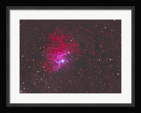 Framed IC 405, The Flaming Star Nebula in the Constellation Auriga Print