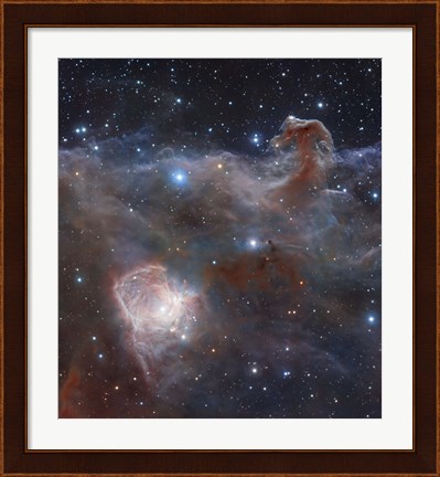 Framed star-forming region NGC 2024 in the Constellation Orion Print