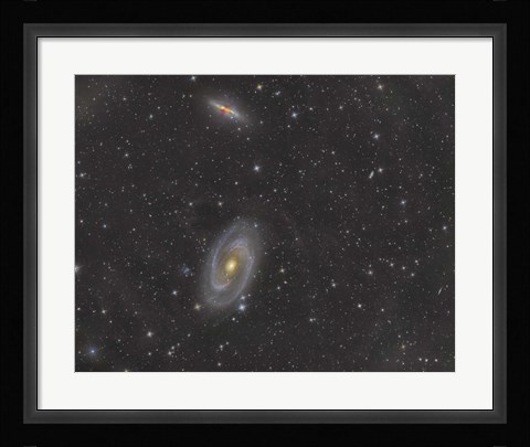 Framed Cigar Galaxy and Bode's Galaxy in the Constellation Ursa Major Print
