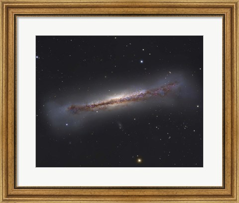 Framed NGC 3628, an unbarred spiral galaxy in the Constellation Leo Print