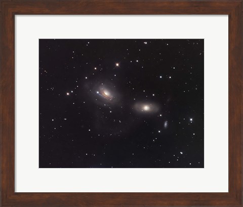 Framed Galaxies NGC 3166 and NGC 3169 in the Constellation Sextans Print