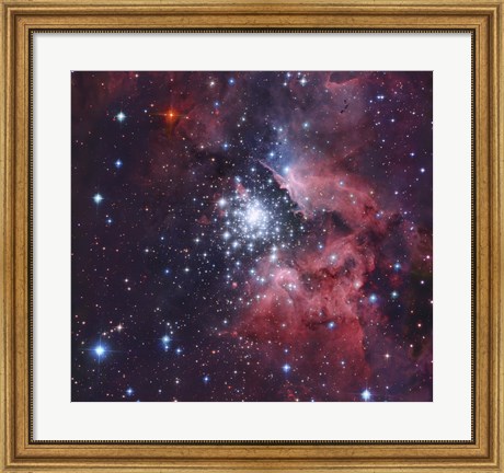 Framed NGC 3603, a giant H-II region in the Constellation Carina Print