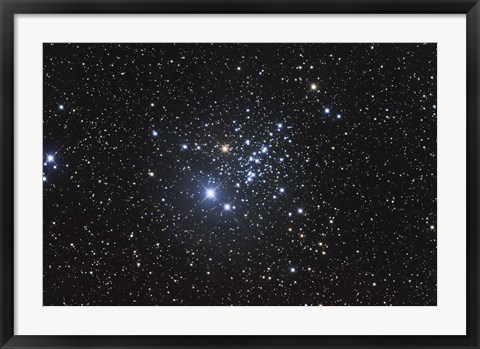 Framed NGC 457 is an open star cluster in the Constellation Cassiopeia Print