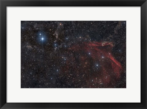 Framed Glowing and reflecting nebulosity in the Constellation of Lacerta Print