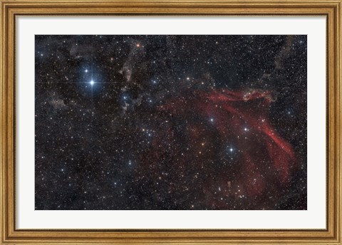Framed Glowing and reflecting nebulosity in the Constellation of Lacerta Print