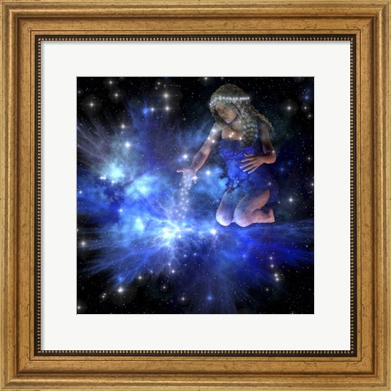 Framed Vesta spreads bright stars among the Constellations of the Universe Print