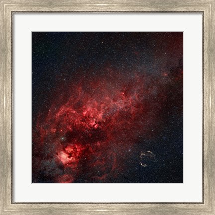 Framed Constellation Cygnus with multiple nebulae visible Print