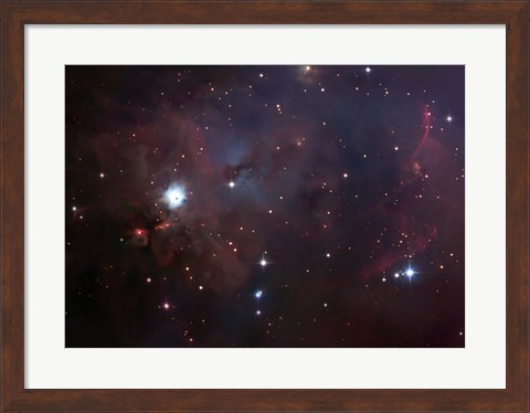 Framed NGC 1999 is a dust filled bright Nebula Print
