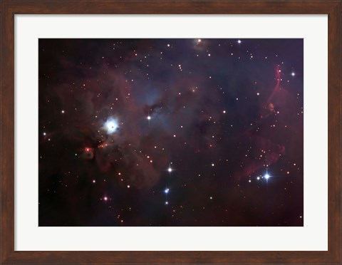 Framed NGC 1999 is a dust filled bright Nebula Print