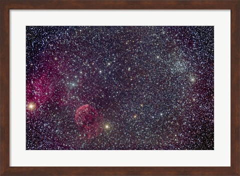 Framed Jellyfish Nebula and associated Nebulosity Print