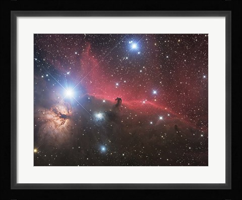 Framed Horsehead Nebula and Flame Nebula in Orion Print
