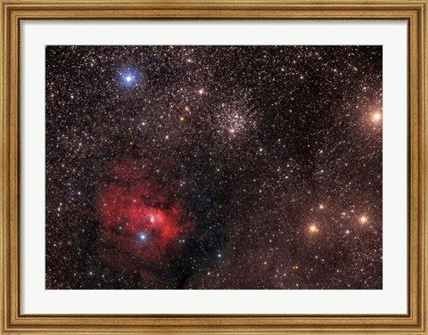 Framed Bubble Nebula, an emission Nebula in Cassiopeia Print
