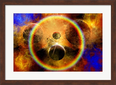 Framed Creation of new star systems within a vast Gaseous Nebula Print
