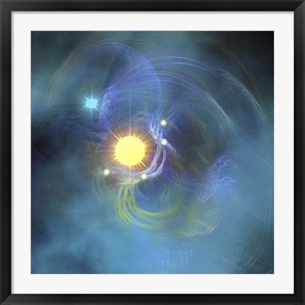 Framed large sun is veiled by surrounding Nebular clouds Print