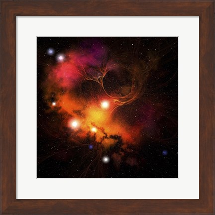 Framed Cosmic space image of a Nebula in the universe Print