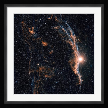 Framed Witch's Broom Nebula (NGC 6960), and part of the Veil Nebula Print