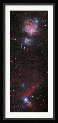 Framed Mosaic of Orion Nebula and Horsehead Nebula Print
